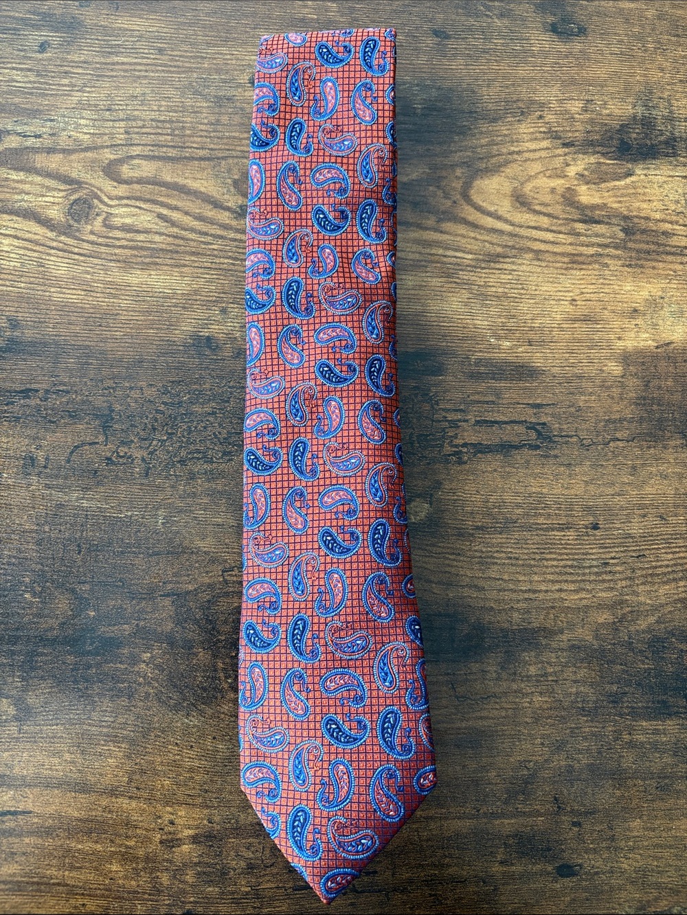 Orange and Blue Cremieux Tie